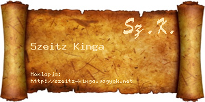 Szeitz Kinga névjegykártya